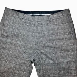 Bonobos Italian Stretch Wool Glen Plaid Dress Pants in Grey Men’s 33/30